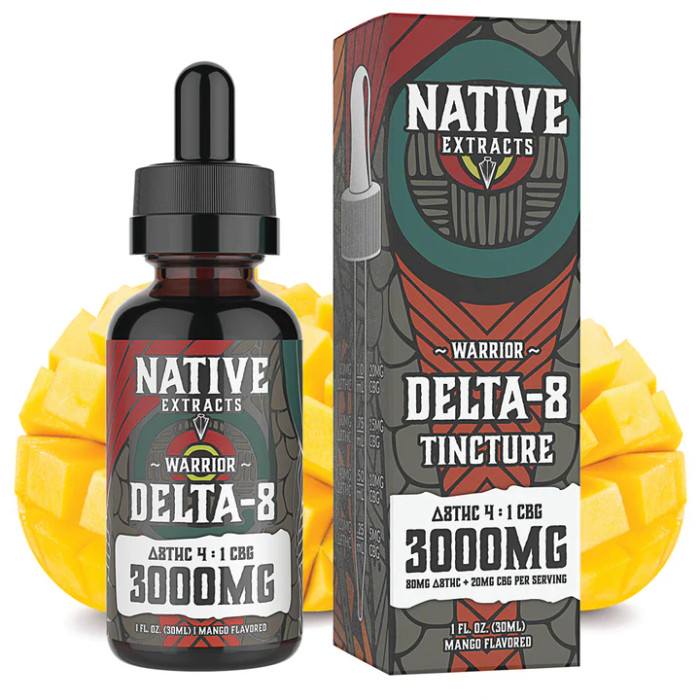 Warrior 4:1 Delta 8 + CBG Tincture 3000mg 30ml by Native Extracts *Drops Ship* (MSRP $29.99)