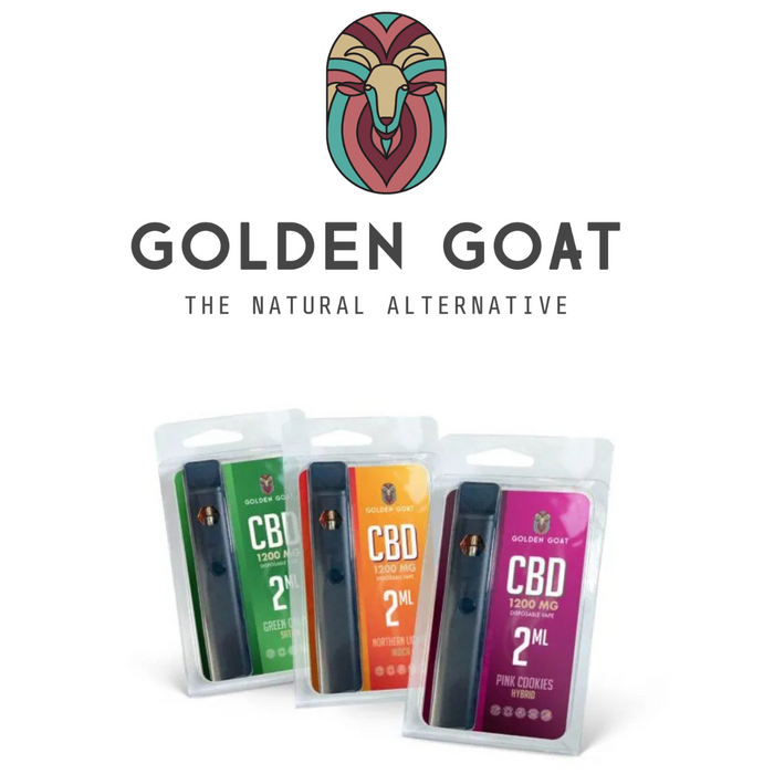 CBD Disposable Vape 2ml 1200mg by Golden Goat CBD *Drop Ship* (MSRP $30.00) CBD Disposable Vape 2ml 1200mg by Golden Goat CBD *Drop Ship* (MSRP $30.00)