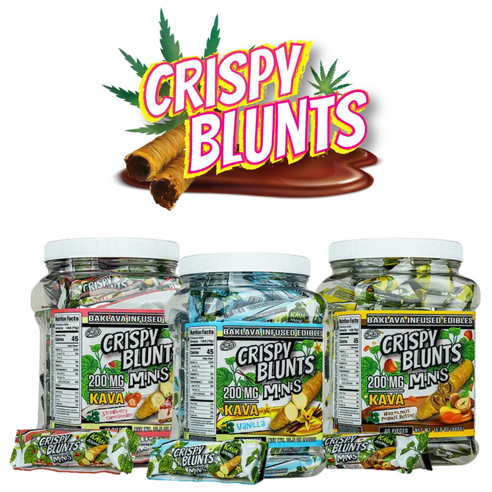 Crispy Blunts Minis - Kava 200mg (Jar of 40) *Drop Ship* (MSRP $4.99 Each) Crispy Blunts Minis - Kava 200mg (Jar of 40) *Drop Ship* (MSRP $4.99 Each)