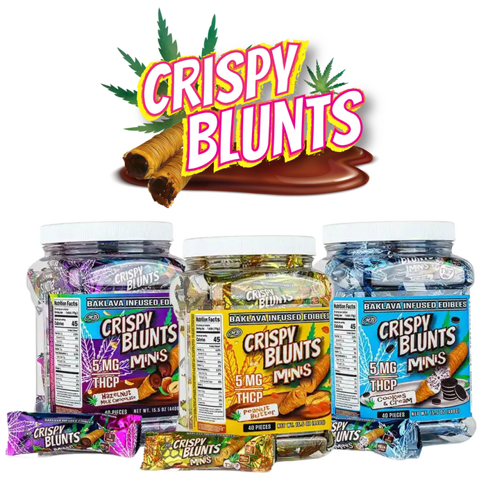 Crispy Blunts Minis - THCp 5mg (Jar of 40) *Drop Ship* (MSRP $4.99 Each) Crispy Blunts Minis - THCp 5mg (Jar of 40) *Drop Ship* (MSRP $4.99 Each)