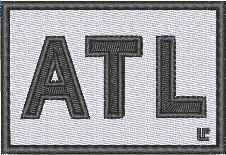 Atlanta ATL Black Text on White 2x3 Loyalty Patch