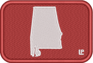Alabama Silhouette - Crimson and White 2x3 Loyalty Patch Alabama Silhouette - Crimson and White 2x3 Loyalty Patch