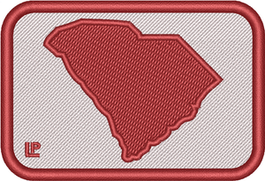 South Carolina Silhouette - USC Garnet on White 2x3 Loyalty Patch