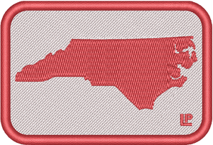 North Carolina Silhouette - NC State Red on White 2x3 Loyalty Patch North Carolina Silhouette - NC State Red on White 2x3 Loyalty Patch