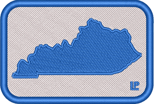 Kentucky Silhouette - UK Blue on White 2x3 Loyalty Patch