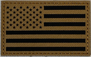Laser Cut Black Non-Reflective US Flag - Coyote Laser Cut Black Non-Reflective US Flag - Coyote