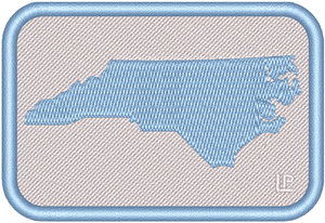 North Carolina Silhouette - UNC Tarheel Blue on White 2x3 Loyalty Patch North Carolina Silhouette - UNC Tarheel Blue on White 2x3 Loyalty Patch