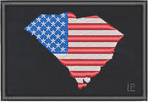 South Carolina Silhouette - US Flag 2x3 Loyalty Patch South Carolina Silhouette - US Flag 2x3 Loyalty Patch