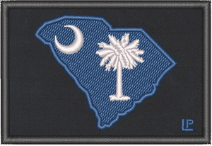 South Carolina Silhouette - SC Flag 2x3 Loyalty Patch South Carolina Silhouette - SC Flag 2x3 Loyalty Patch