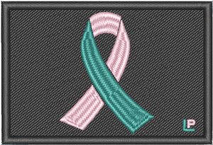 Pink & Teal Ovarian and Breast Cancer Awareness 2x3 Loyalty Patch Pink & Teal Ovarian and Breast Cancer Awareness 2x3 Loyalty Patch