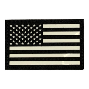 Laser Cut Glow-in-the-Dark US Flag - Black