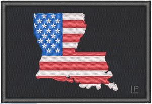 Louisiana Silhouette - US Flag 2x3 Loyalty Patch Louisiana Silhouette - US Flag 2x3 Loyalty Patch