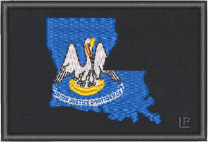 Louisiana Silhouette - Louisiana State Flag 2x3 Loyalty Patch Louisiana Silhouette - Louisiana State Flag 2x3 Loyalty Patch