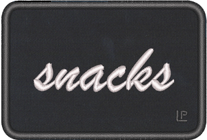 snacks White on Black 2x3 Loyalty Patch