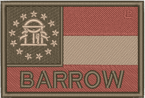 Georgia State Flag - Barrow County - Coyote 2x3 Loyalty Patch