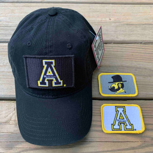 Appalachian State Gift Set - Black Dad Hat with Three Patches Appalachian State Gift Set - Black Dad Hat with Three Patches