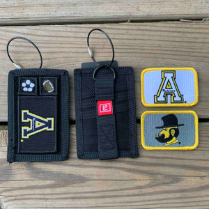 Appalachian State Gift Set - Black Keychain Wallet with Three Patches Appalachian State Gift Set - Black Keychain Wallet with Three Patches