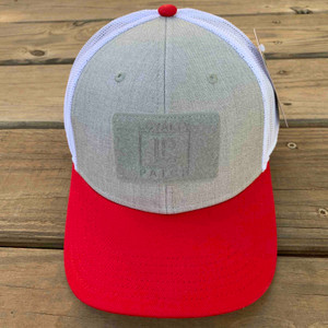 Ball Cap Red and Heather with White Mesh 1 Ball Cap Red and Heather with White Mesh 1