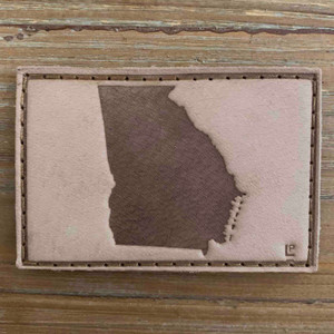 Georgia Silhouette Full Grain Tan Leather Debossed 2x3 Loyalty Patch