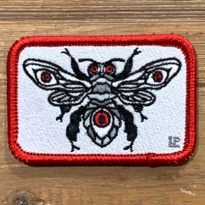 Bee's Eyes - Red 2x3 Loyalty Patch by Clancy Weaver Bee's Eyes - Red 2x3 Loyalty Patch by Clancy Weaver