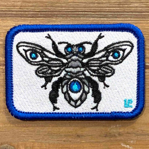 Bee's Eyes - Blue 2x3 Loyalty Patch by Clancy Weaver Bee's Eyes - Blue 2x3 Loyalty Patch by Clancy Weaver