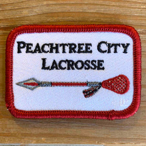 Peachtree City Lacrosse 2x3 Loyalty Patch - White Peachtree City Lacrosse 2x3 Loyalty Patch - White