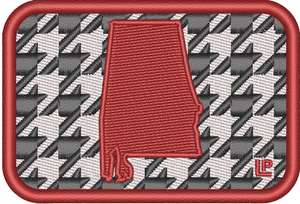 Alabama Silhouette - Crimson Houndstooth 2x3 Loyalty Patch Alabama Silhouette - Crimson Houndstooth 2x3 Loyalty Patch