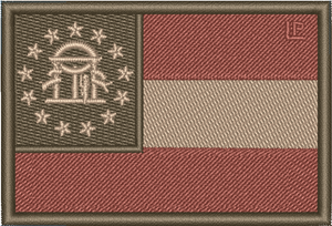 Georgia State Flag Coyote 2x3 Loyalty Patch