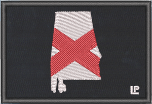 Alabama Silhouette - AL State Flag 2x3 Loyalty Patch Alabama Silhouette - AL State Flag 2x3 Loyalty Patch
