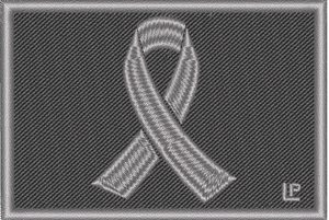 Brain Cancer Awareness Gray Ribbon 2x3 Loyalty Patch Brain Cancer Awareness Gray Ribbon 2x3 Loyalty Patch