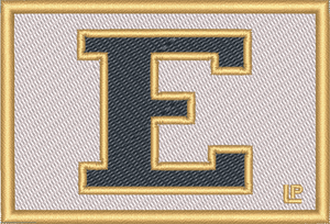 Evans Middle School Blue E on White 2x3 Loyalty Patch Evans Middle School Blue E on White 2x3 Loyalty Patch