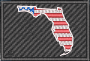 Florida Silhouette - US Flag 2x3 Loyalty Patch