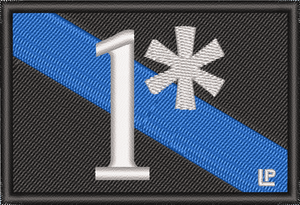 Diagonal Blue Bar 1* One Ass to Risk 2x3 Loyalty Patch Diagonal Blue Bar 1* One Ass to Risk 2x3 Loyalty Patch