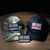 Thin blue line and thin red line removable patches on camo and black truckers