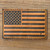 US Flag Brown Vegan Leather Debossed 2x3 Loyalty Patch