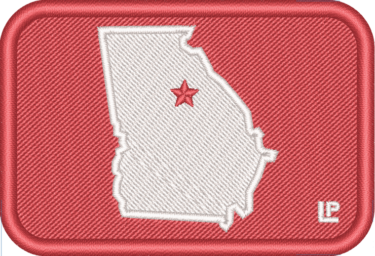 Georgia Silhouette Milledgeville Red Star 2x3 Loyalty Patch
