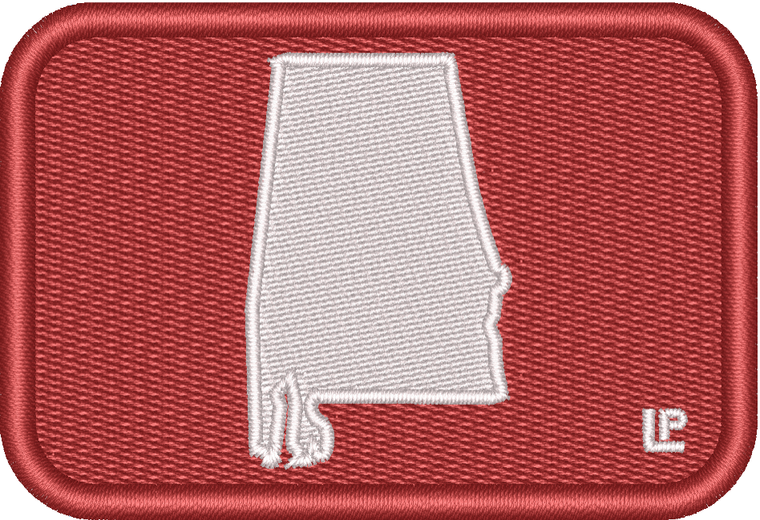 Alabama Silhouette - Crimson and White 2x3 Loyalty Patch