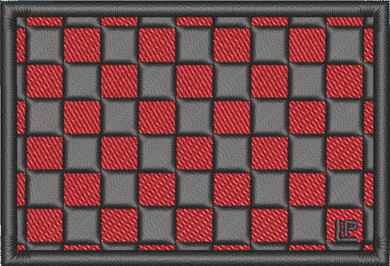 Checkerboard Georgia Red and Black 2x3 Loyalty Patch