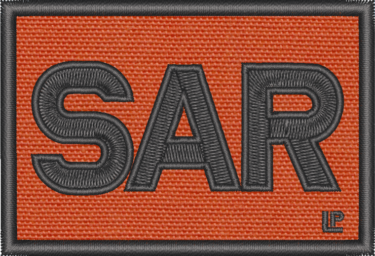 SAR Search and Rescue Black on Orange 2x3 Loyalty Patch