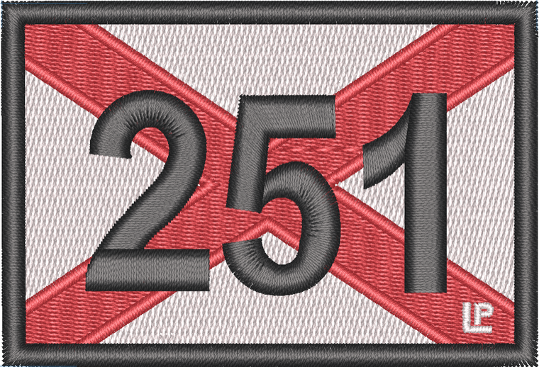 Alabama State Flag 251 Area Code 2x3 Loyalty Patch