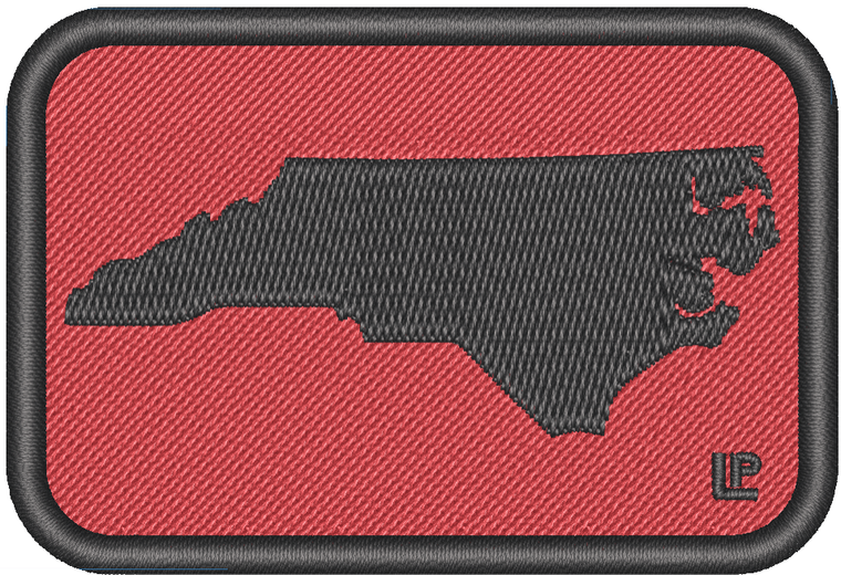 North Carolina Silhouette - NC State Black on Red 2x3 Loyalty Patch