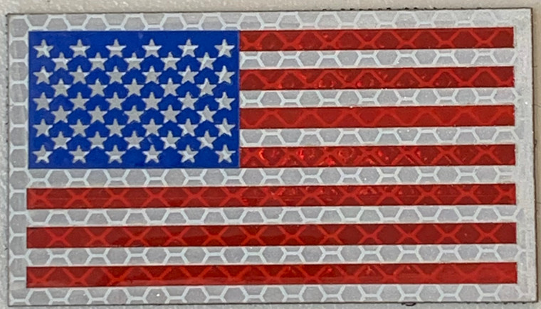 Laser Cut Vinyl Honeycomb Reflective US Flag 3.5"