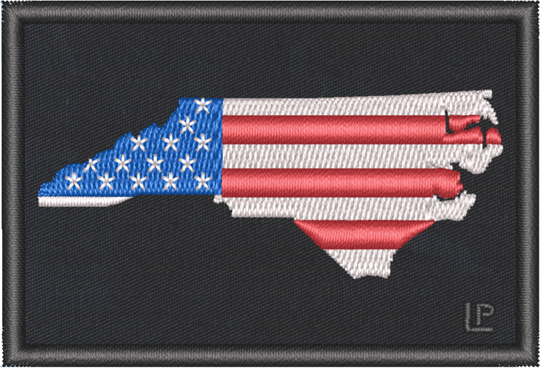 North Carolina Silhouette - US Flag 2x3 Loyalty Patch