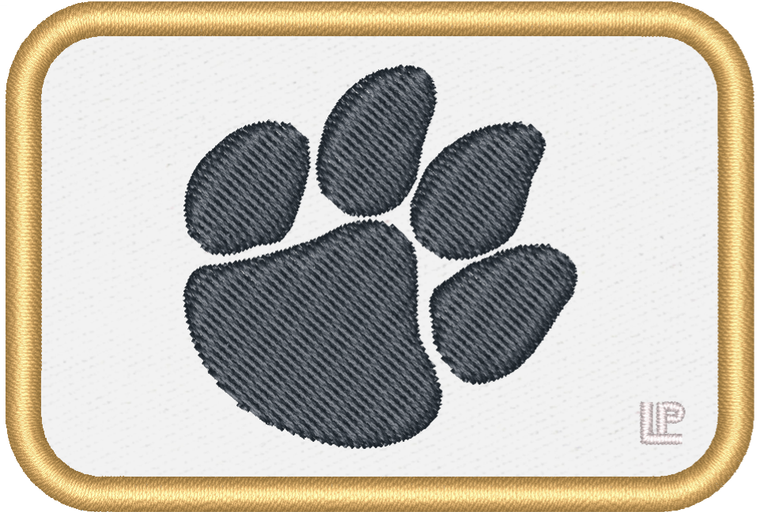 Newnan High School - Navy Cougar Paw on White Background 2x3 Loyalty Patch