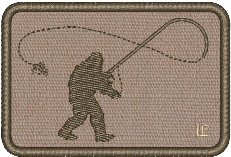 Fly Fishing Sasquatch (coyote) 2x3 Loyalty Patch - 5th Edition