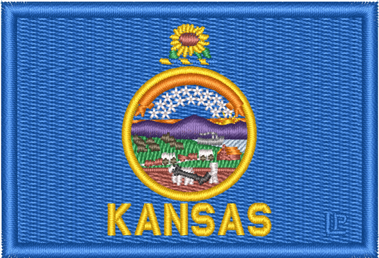 Kansas State Flag 2x3 Loyalty Patch