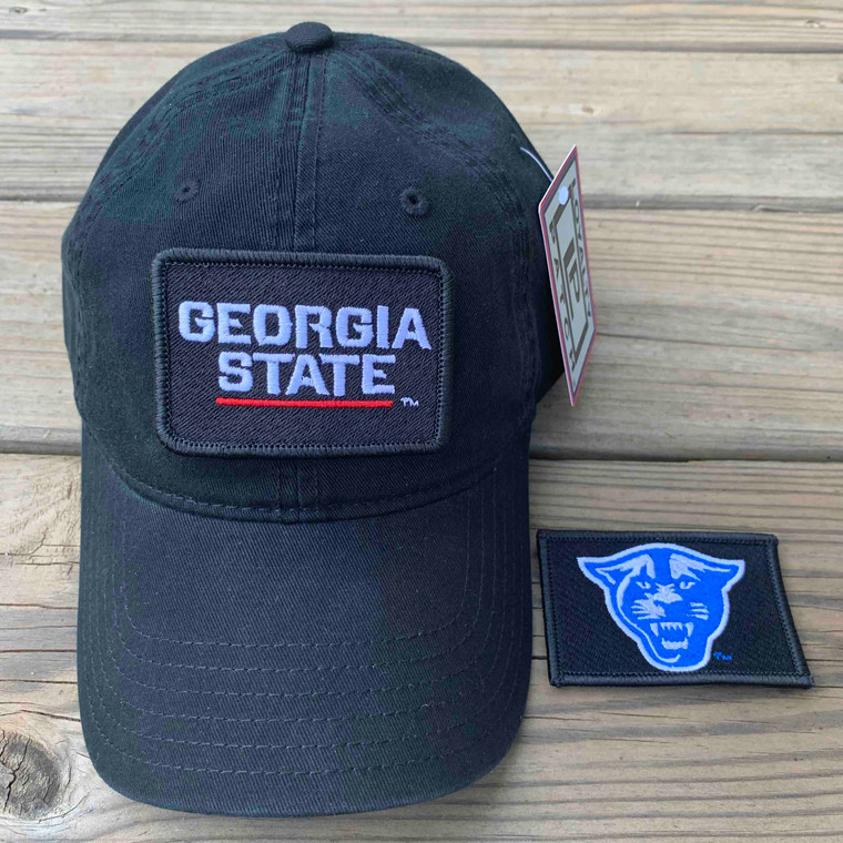 Georgia State University Gift Set - Black Dad Hat with Two Black Patches