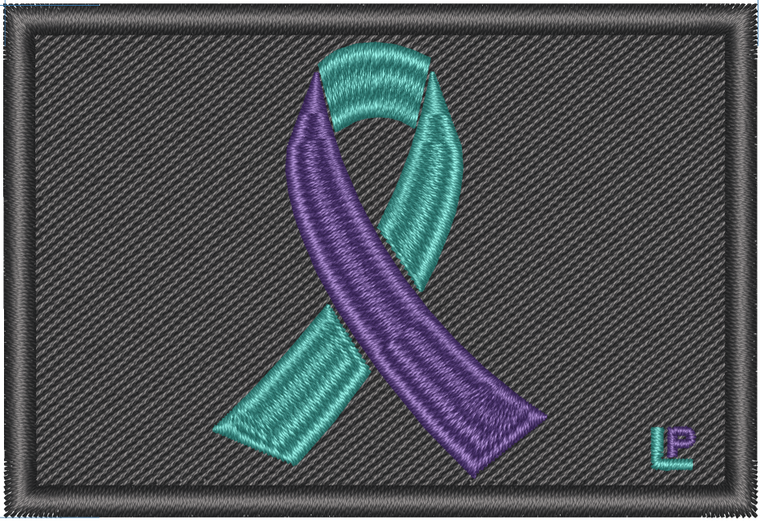 Purple & Teal Suicide Awareness Ribbon 2x3 Loyalty Patch