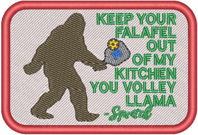 Pickleball - Volley Llama Squatch 2x3 Loyalty Patch, 100% embroidered, pickleball, custom patch, velcro patch