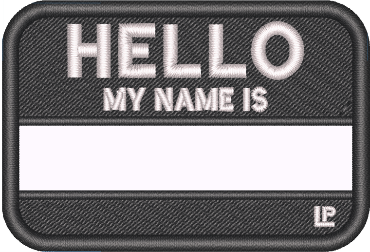 Hello My Name Is Black 2x3 Writable Loyalty Patch